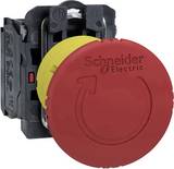Schneider Electric XB5AS8442 Not-Aus-Taster Frontring Metall, mit NOT-Aus-Schalter, rund, rückstellbar, verriegelbar 120