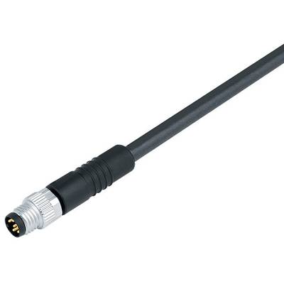 'Schwarzes Kabel mit rundem, metallischem Steckverbinder an einem Ende, geeignet für elektronische Anschlüsse.'