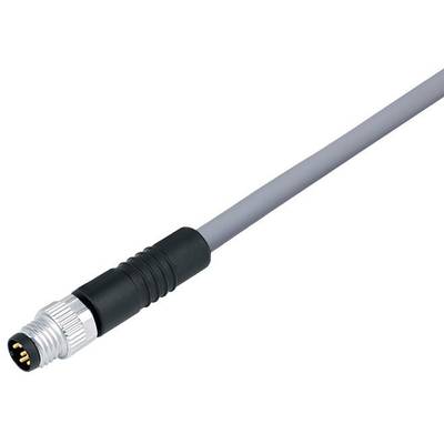 Ein M8-Industriekabel mit rundem Stecker und geriffeltem Griff zeigt Anschluss für Maschinen oder Sensoren in Automatisierungssystemen.