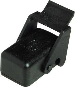 Eine schwarze Mausefalle mit einer Klappmechanik, die für den Einsatz in Innenräumen oder Lagerräumen geeignet ist.