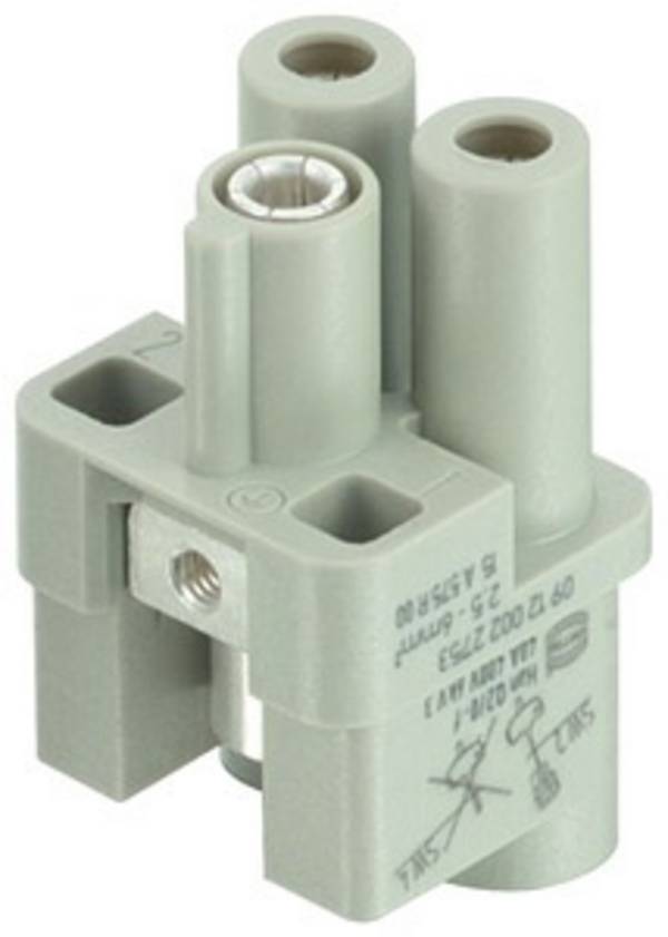 HARTING Han Q2/0 Buchseneinsatz (F) Axialschraubanschluss, 2-polig+PE 400V, 40A - 1 Stück