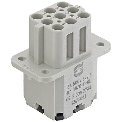 09120082734 HARTING Han Q8/0 Buchseneinsatz (F) Quick-Lock-Anschluss, 8-polig+PE 500V, 16A - 1Stück