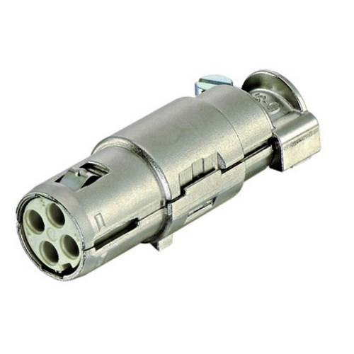 09150043113 HARTING Han Quintax Anschluss Buchseneinsatz (F) Crimpanschluss, 4-polig+Schirmung 50V, 10A - 1Stück