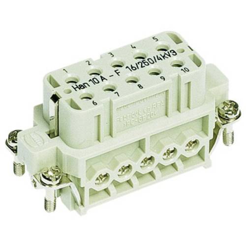 09200102814 HARTING Han 10A Buchseneinsatz (F) Schraubanschluss, 10-polig+PE 250V, 16A - 1Stück