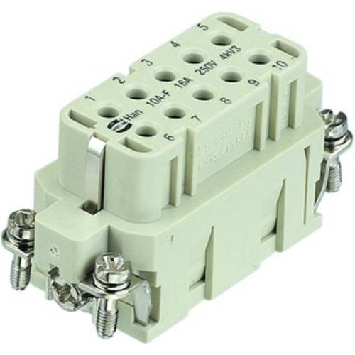09200103101 HARTING Han 10A Buchseneinsatz (F) Crimpanschluss, 10-polig+PE 250V, 16A - 1Stück