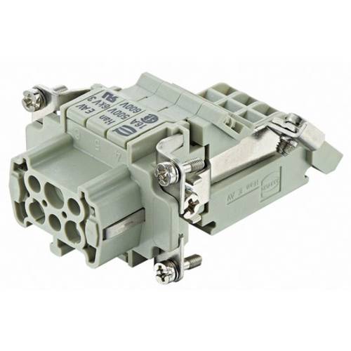 09330064735 HARTING Han 6E Anschlussverteiler Buchseneinsatz (F) rechts Schraubanschluss, 6-polig+PE 500V, 16A -