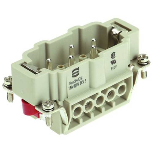 09340032601 HARTING Han 3HvE mit 2 Schaltkontakte Stifteinsatz (M) Schraubanschluss, 5-polig 3/2+PE 830V - 500V
