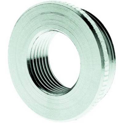 Rundes metallisches Bauteil mit Innengewinde, verwendet als Verschraubungselement.