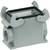 Graues rechteckiges Metallgehäuse mit seitlichen Öffnungen und klappbaren Verschlüssen oben. Geeignet für industrielle Steckverbindungen.