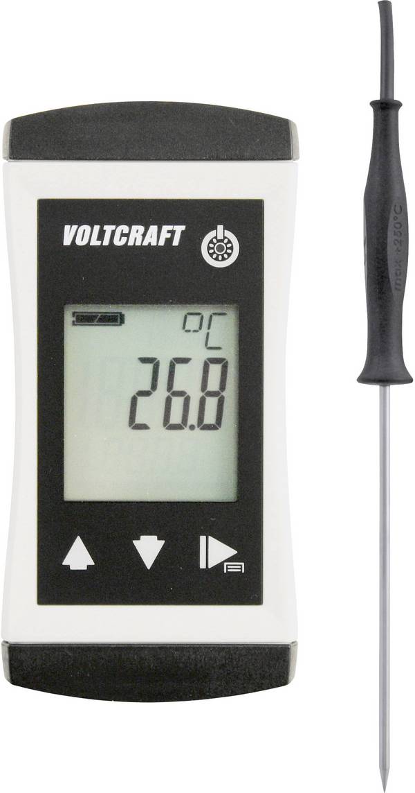 VOLTCRAFT PTM 100 + TPT-203 Temperatur-Messgerät kalibriert (DAkkS-akkreditiertes Labor) -200 - 450 °C Fühler-Typ Pt1000 IP65