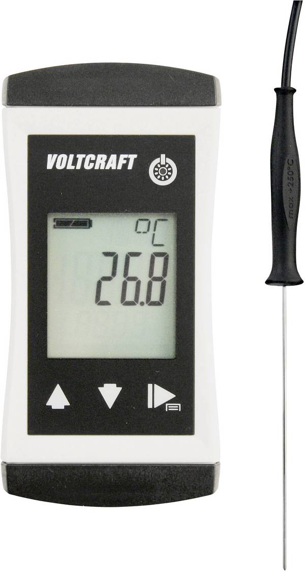 VOLTCRAFT PTM 100 + TPT-205 Temperatur-Messgerät kalibriert (DAkkS-akkreditiertes Labor) -200 - 450 °C Fühler-Typ Pt1000 IP65