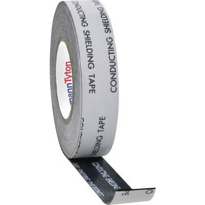 Eine Rolle graues Klebeband mit der Aufschrift 'Conducting Shielding Tape'.
