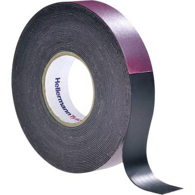Eine Rolle doppelseitiges Klebeband mit schwarzer und roter Beschichtung, Marke HellermannTyton.