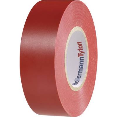 Rolle mit rotem Isolierband, Markenname 'HellermannTyton' in der Mitte des Kerns sichtbar.