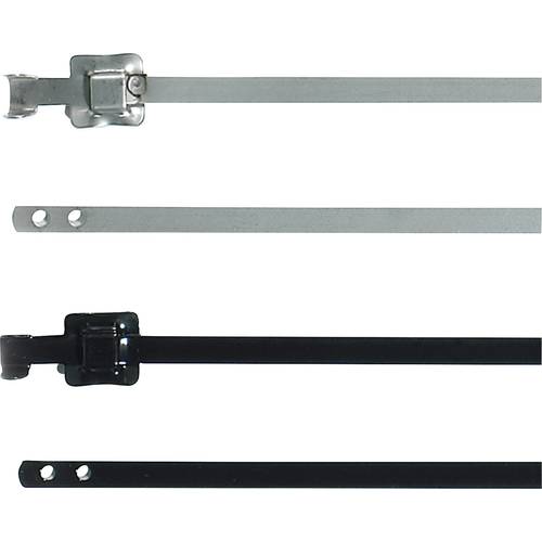 Thumbnail - HellermannTyton 111-91161 MLT16SSC5-SS316/SP-BK Kabelbinder 430 mm 5 mm Schwarz Bandverschluss umbördeln, UV-stabilisier...