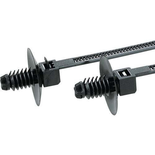 HellermannTyton 150-55500 REL30SDP6-PA66-BK Kabelbinder 170 mm 5 mm Schwarz mit Lamellenfuß, Lösbar 500 St.