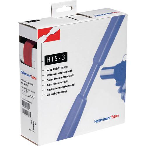 Thumbnail - HellermannTyton 308-31802 Schrumpfschlauch ohne Kleber Rot 18 mm 6 mm Schrumpfrate:3:1 4 m