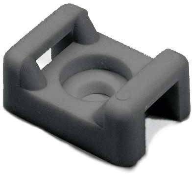 Schwarzer Kunststoffwinkelmagnet mit kreisförmiger Vertiefung in der Mitte und abgeschrägten Kanten, ermöglicht stabilen Halt.