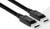 Zwei schwarze DisplayPort-Kabel in Nahaufnahme, die für die Verbindung von Computern mit Bildschirmen zur Videoübertragung verwendet werden.