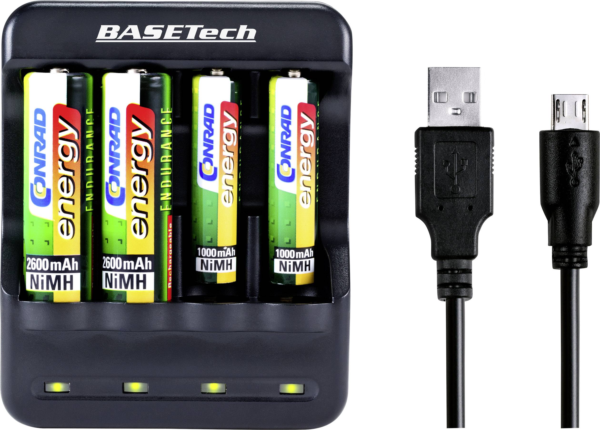 Basetech BTL 4B Rundzellen Ladegerät NiMH, NiCd Mignon (AA mignon batterie ladegerät | eBay