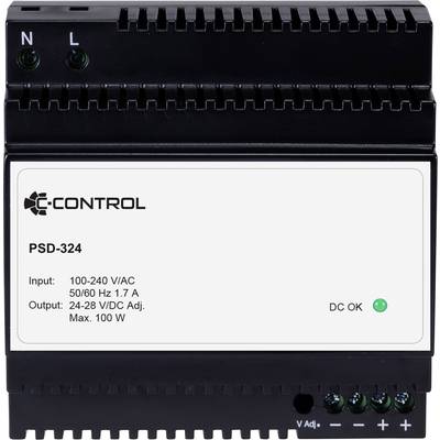 C-Control PSD-324 Hutschienen-Netzteil (DIN-Rail) Verbrauch (StandBy) 0.3 W 24 V/DC 4.2 A 100 W Anzahl Ausgänge:1 x  Inh