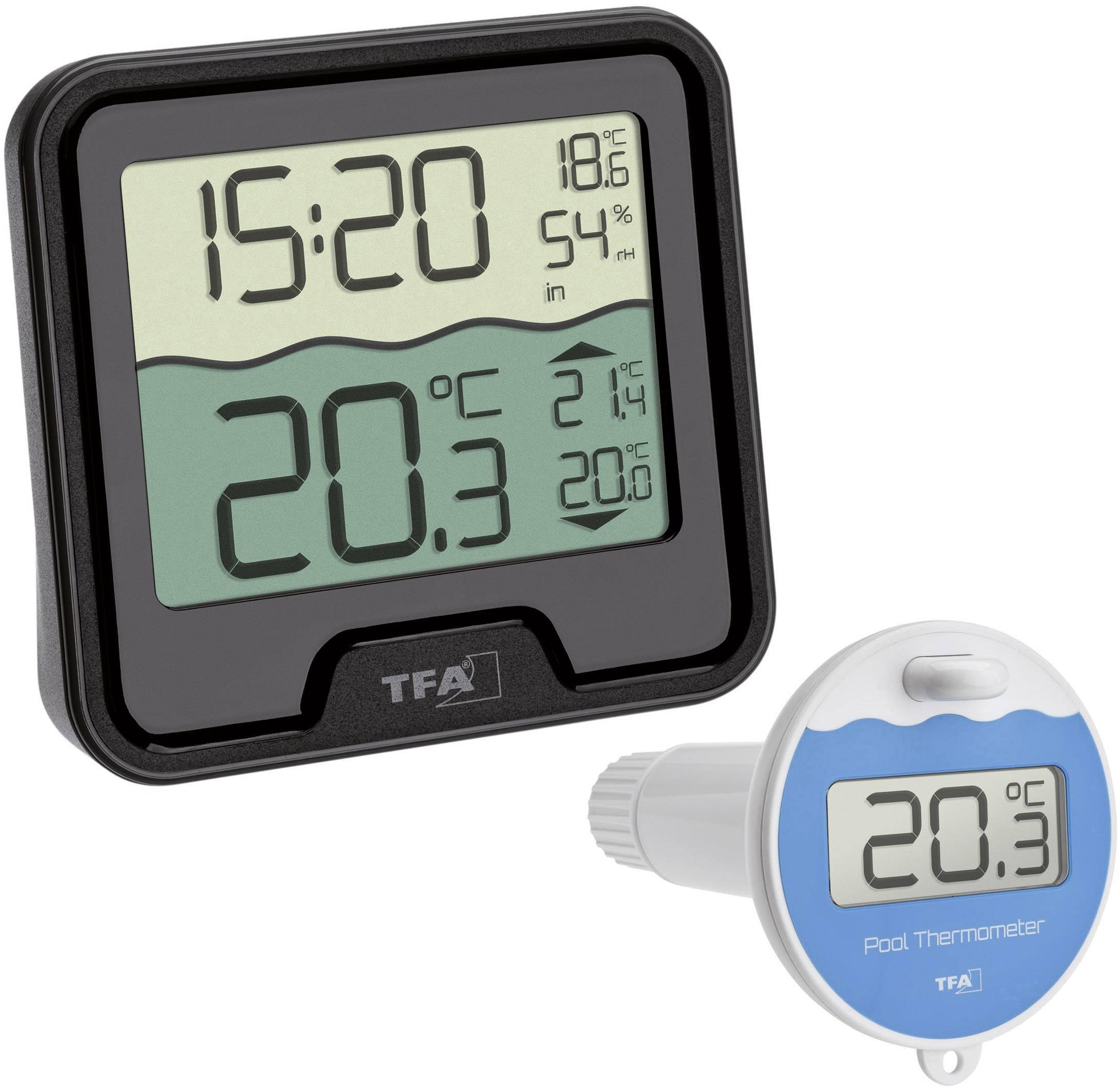 TFA-DOSTMANN Funk-Poolthermometer Marbella Poolthermometer Schwarz