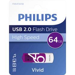Image of Philips VIVID USB-Stick 64 GB Purple FM64FD05B/00 USB 2.0