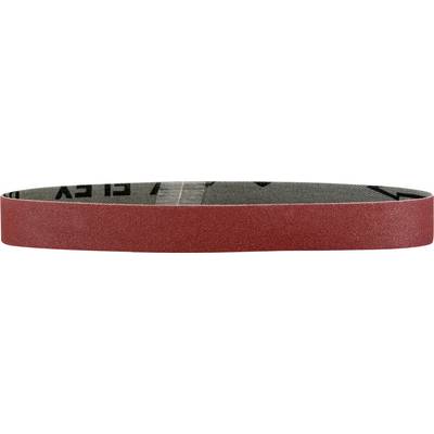 Rotes strukturiertes Band oder Schleife in ovaler Form auf hellem Hintergrund.