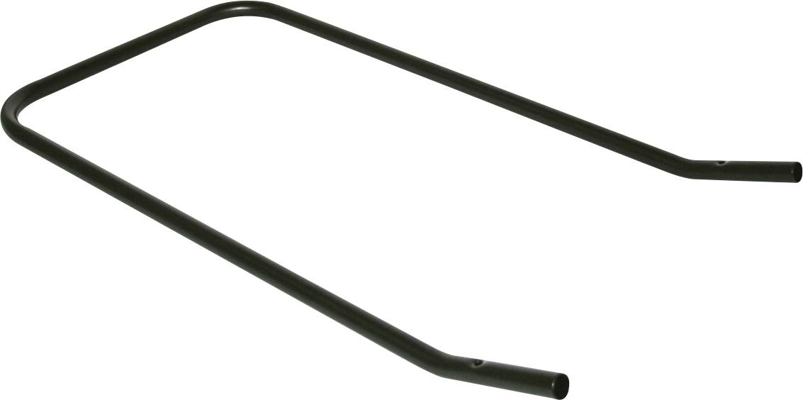 Schwarzer U-förmiger Metallgriff oder Stab auf weißem Hintergrund, diagonal dargestellt.