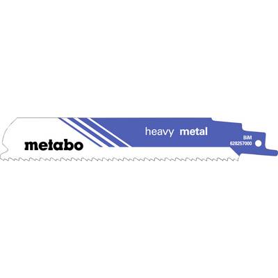 Metabo Schwermetall BIM Produktetikett mit blau-weißem Design und Modellnummer 628257000.
