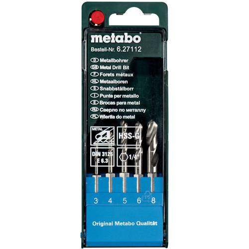 Metabo 627112000 Metall-Spiralbohrer-Set 5teilig 3 mm, 4 mm, 5 mm, 6 mm, 8 mm 1 St.