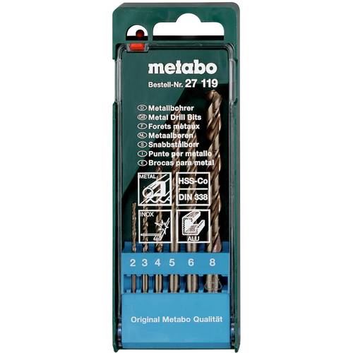 Metabo 627119000 Metall-Spiralbohrer-Set 6teilig 2 mm, 3 mm, 4 mm, 5 mm, 6 mm, 8 mm 1 St.