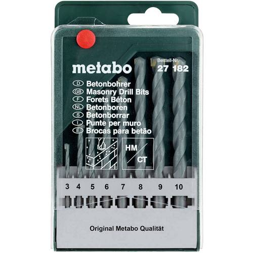 Metabo 627182000 Beton-Spiralbohrer-Set 8teilig 3 mm, 4 mm, 5 mm, 6 mm, 7 mm, 8 mm, 9 mm, 10 mm 8 St.