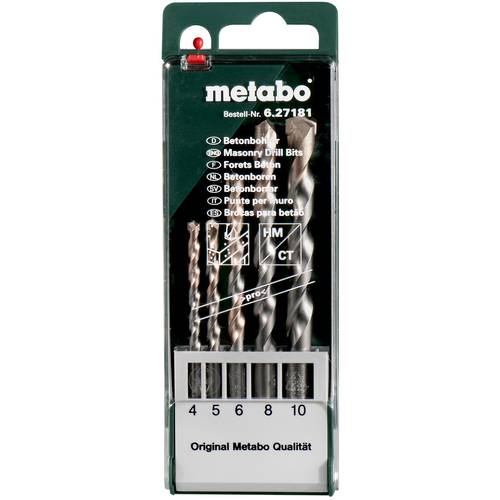 Metabo 627181000 Beton-Spiralbohrer-Set 5teilig 4 mm, 5 mm, 6 mm, 8 mm, 10 mm 5 St.