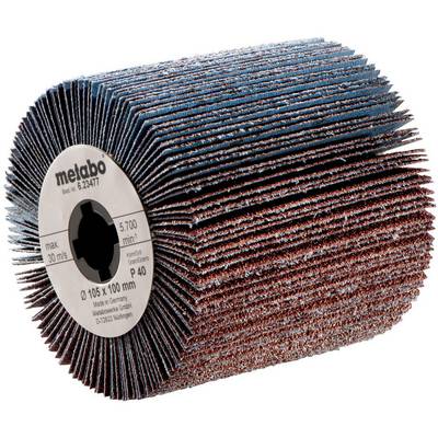 'Schleifmopteller Metabo 623471, Maße 105x100 mm, Körnung P40, max. Drehzahl 5.700 U/min.'