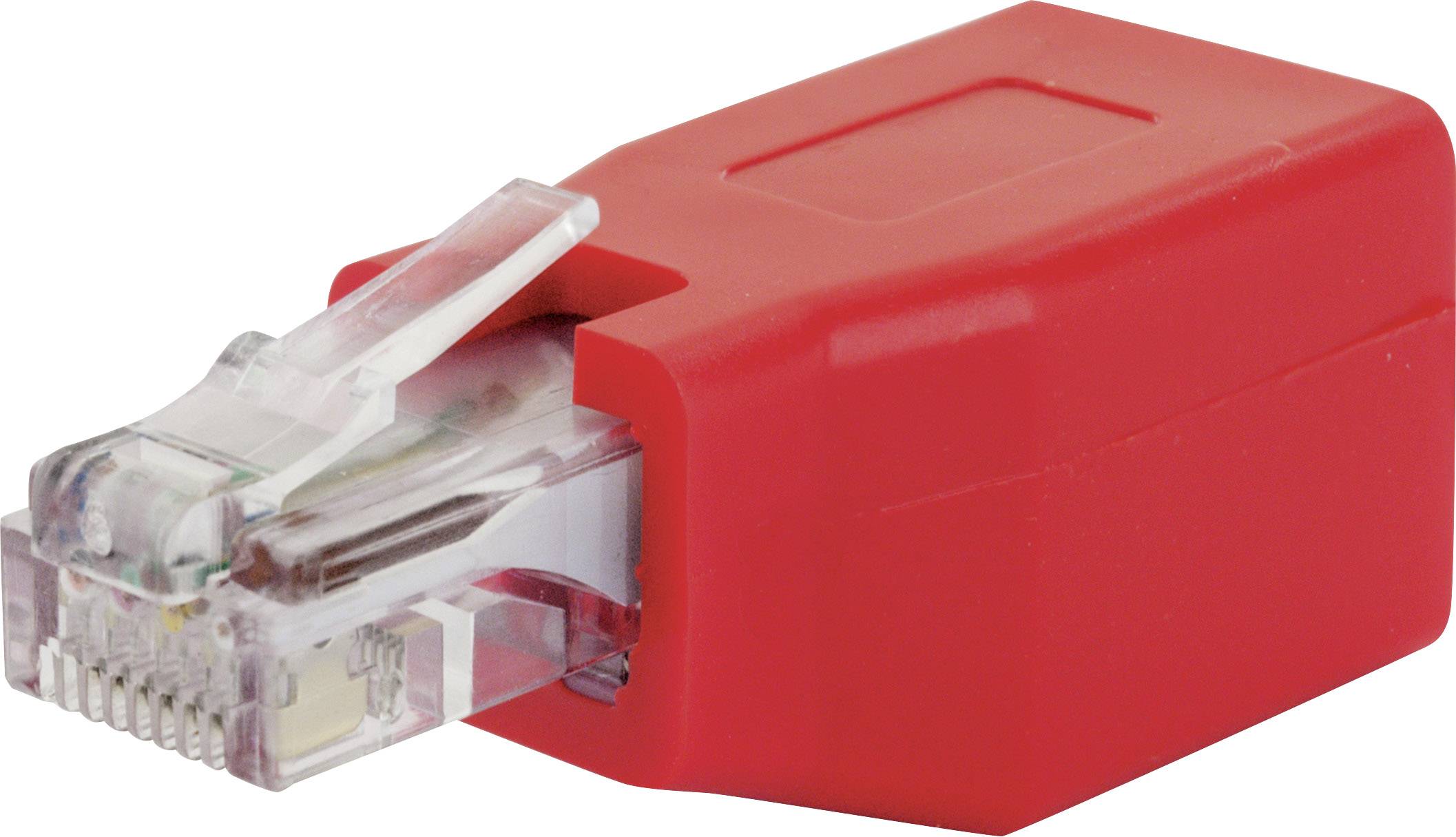 SCHWAIGER RJ45 Netzwerk Adapter CAT 6 [1x RJ45-Buchse - 1x RJ45-Stecker] Rot