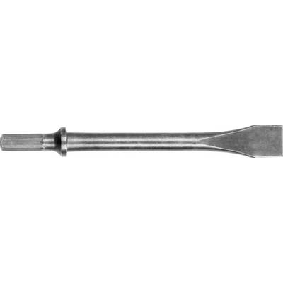 Metallstemmerwerkzeug mit flacher Klinge und sechskantigem Schaft, horizontal auf weißem Hintergrund dargestellt.
