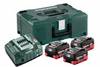 Metabo 685069000 Basic Set 3 x LiHD 5.5 A Werkzeug-Akku und Ladegerät 18 V 5.5 Ah LiHD