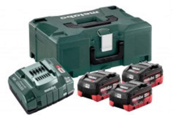 Metabo 685069000 Basic Set 3 x LiHD 5.5 A Werkzeug-Akku und Ladegerät  18 V 5.5 Ah LiHD