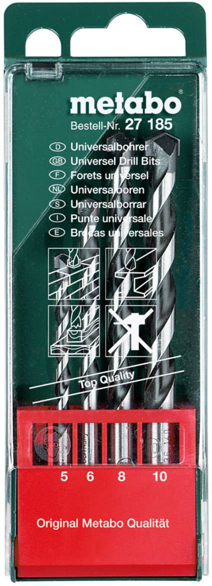 Metabo 627185000 4teilig Universal-Bohrersortiment Holz, Stein, Beton, Metall, Kunststoff, Buntmetall 5 mm, 6 mm, 8 mm, ...