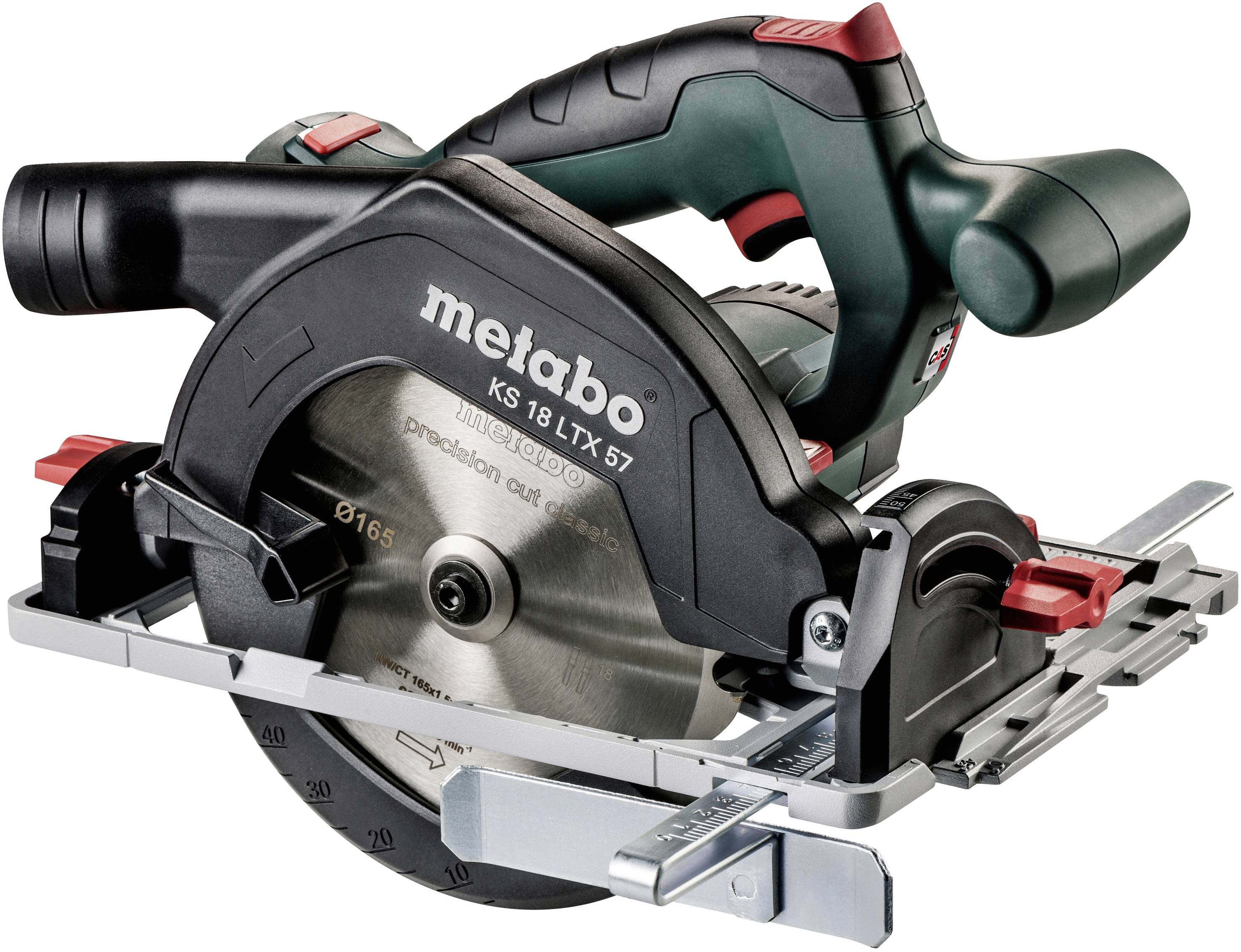 Metabo KS 18 LTX 57 Cirkelsåg batteridriven exkl. batteri/laddare, inkl. parallellanslag