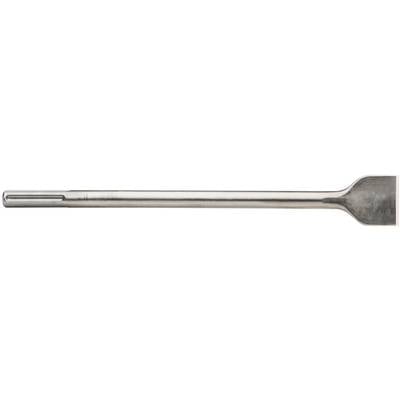 Ein SDS-Spatmeißel aus Metall, liegend, mit schmaler Klinge und langem Schaft, geeignet für Abbrucharbeiten und Fliesenentfernung.