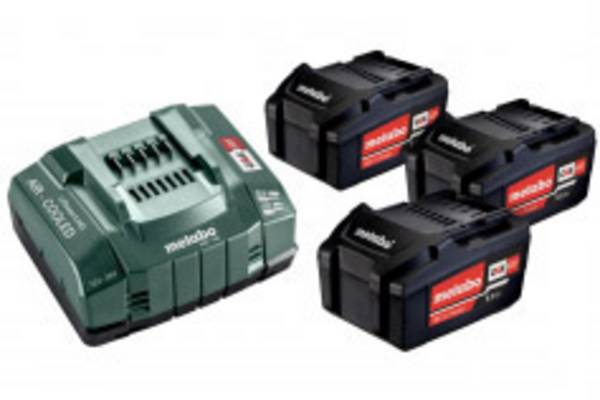 Metabo 685048000 Basic-Set 3 x 5.2 Ah Werkzeug-Akku und Ladegerät  18 V 5.2 Ah
