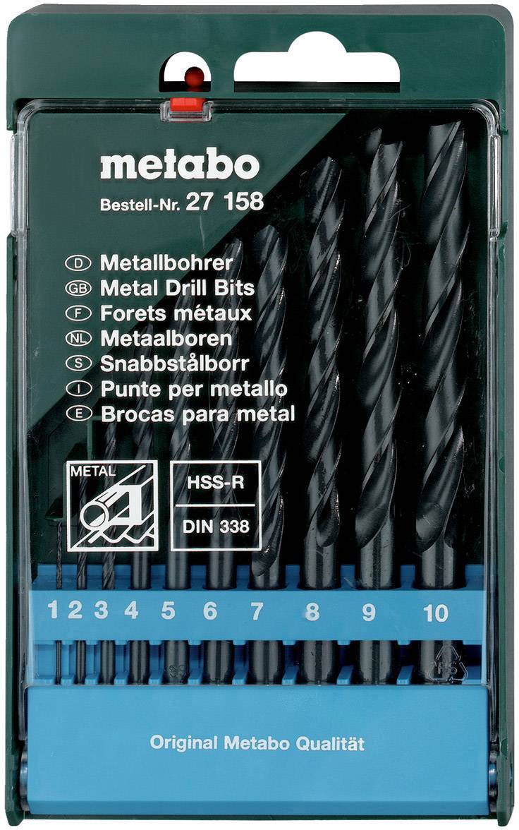 Metabo 627158000 Metall-Spiralbohrer-Set 10teilig 1 mm, 2 mm, 3 mm, 4 mm, 5 mm, 6 mm, 7 mm, 8 mm, 9 mm, 10 mm 10 St.