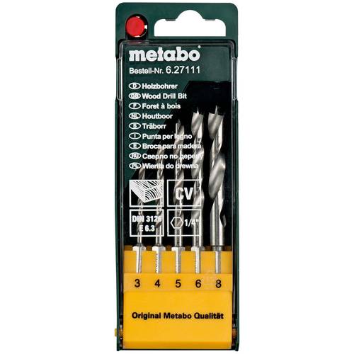 Metabo 627111000 Holz-Spiralbohrer-Set 5teilig 3 mm, 4 mm, 5 mm, 6 mm, 8 mm 1 St.