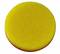 Ein runder, gelber Schwamm auf weißem Hintergrund.