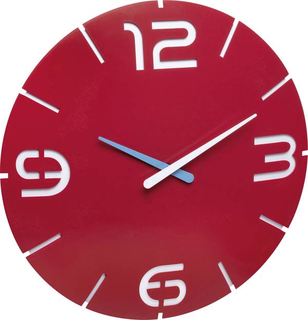 TFA Dostmann 60.3047.05 Quarz Wanduhr 35 cm x 35 cm x 35 mm x 35 mm Rot
