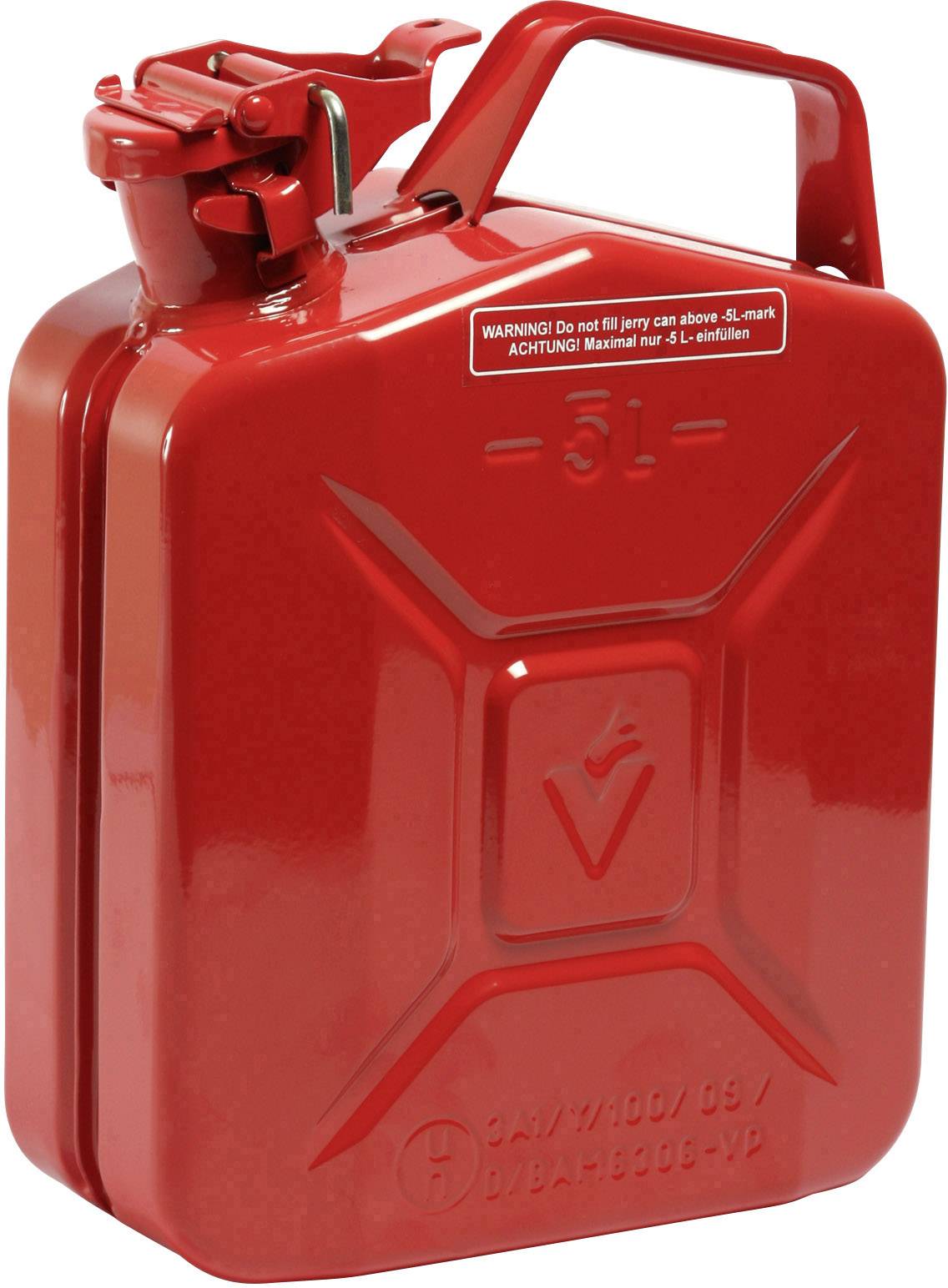 Kraftstoffkanister 5l Feuerrot RAL 3000 Stahlbl.0,9mm L230xB120xH310mm VALPRO-0