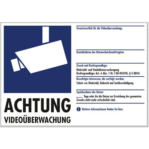 Thumbnail - PENTATECH 40205 Warnaufkleber Videoüberwachung (B x H) 210 mm x 148 mm