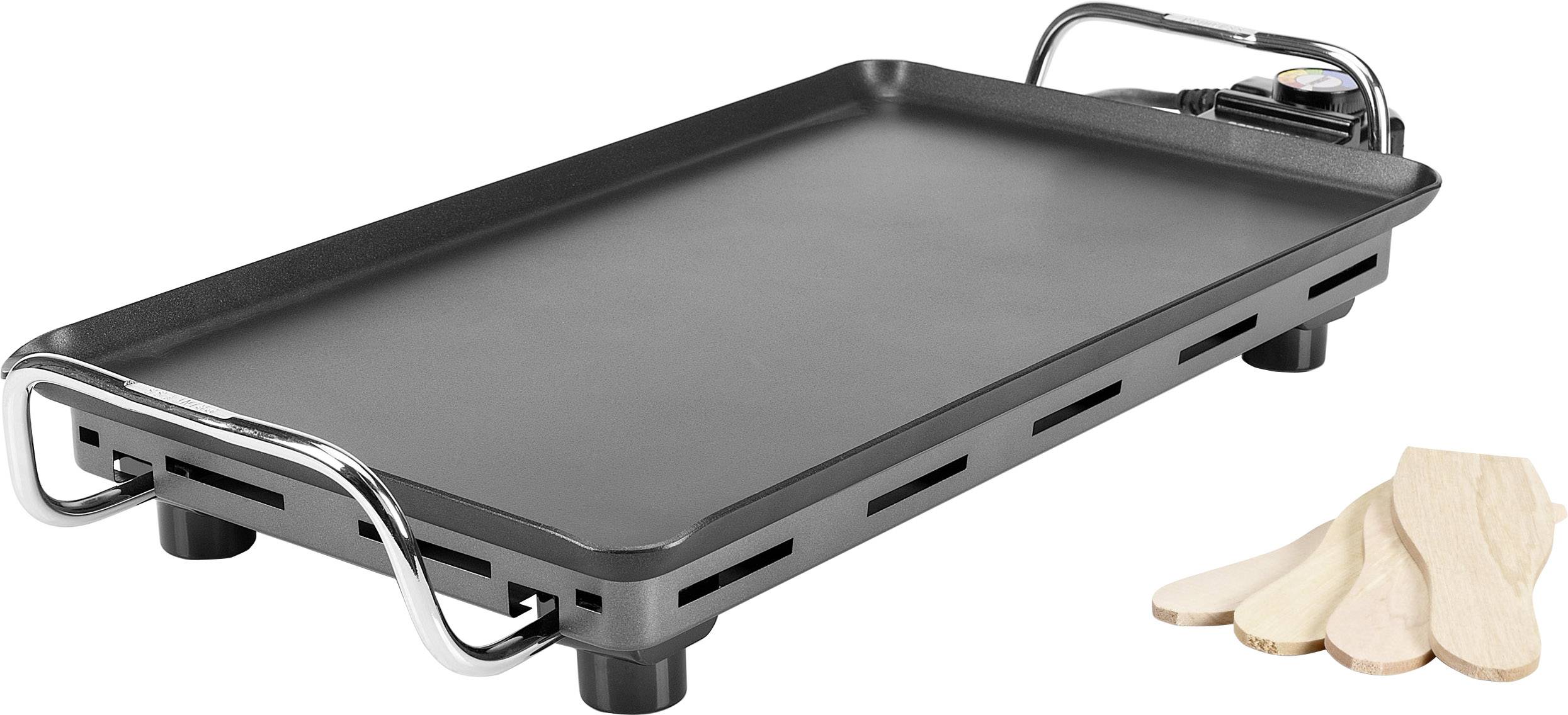 Princess Pro Tisch Grill mit manueller Temperatureinstellung, mit Standfuß Schwarz, Silber